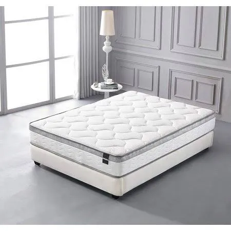 10 Inch Memory Foam And Spring Hybrid Queen Size Mattress, White