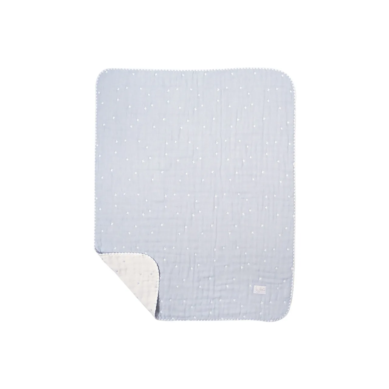 10mois Six-Layer Gauze Blanket Medium Blue