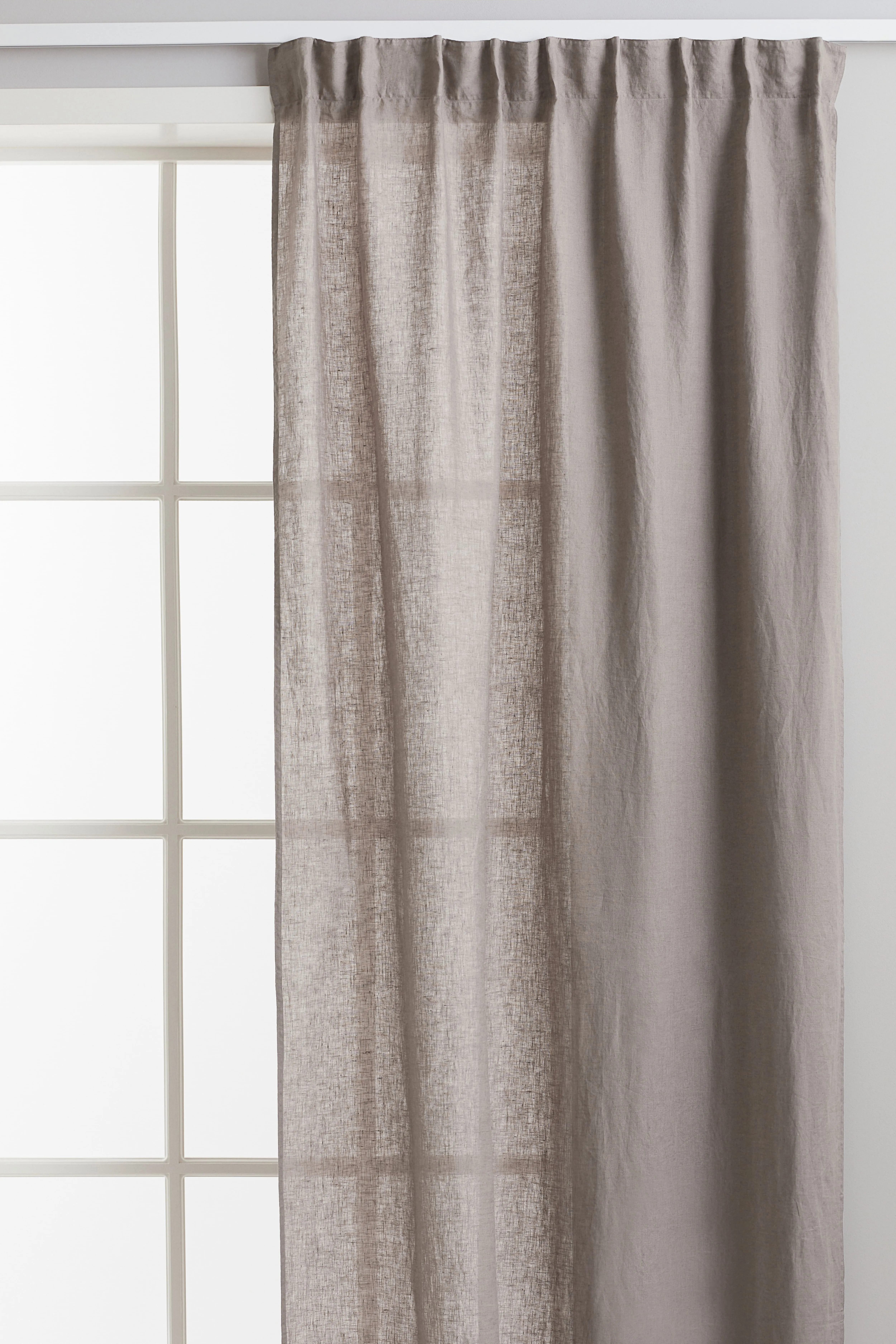 2-pack linen curtain lengths - Greige - Home All | H&M GB