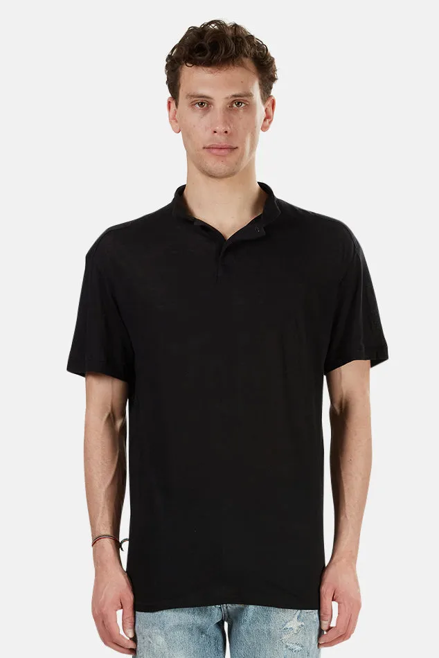 66 Pop Collar Polo Black