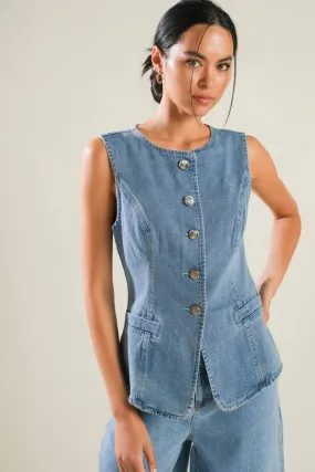 ADVENTURE AWAITS DENIM VEST