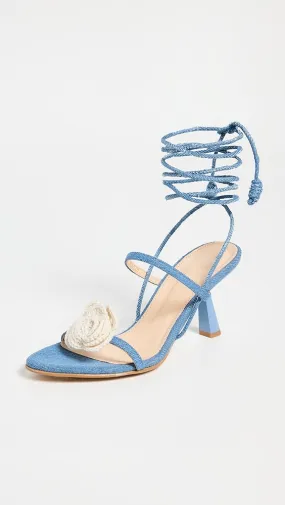 Alohas   Kendra Bloom Denim Blue Denim Sandals 