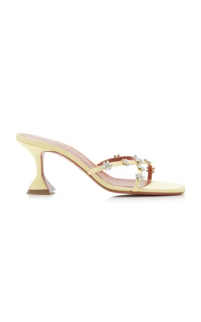 Amina Muaddi Lily Crystal-Embellished Satin Sandals