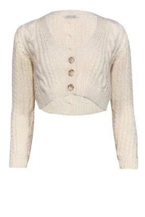 Anna October - Cream Cable Knit Crop Cardigan Sz S