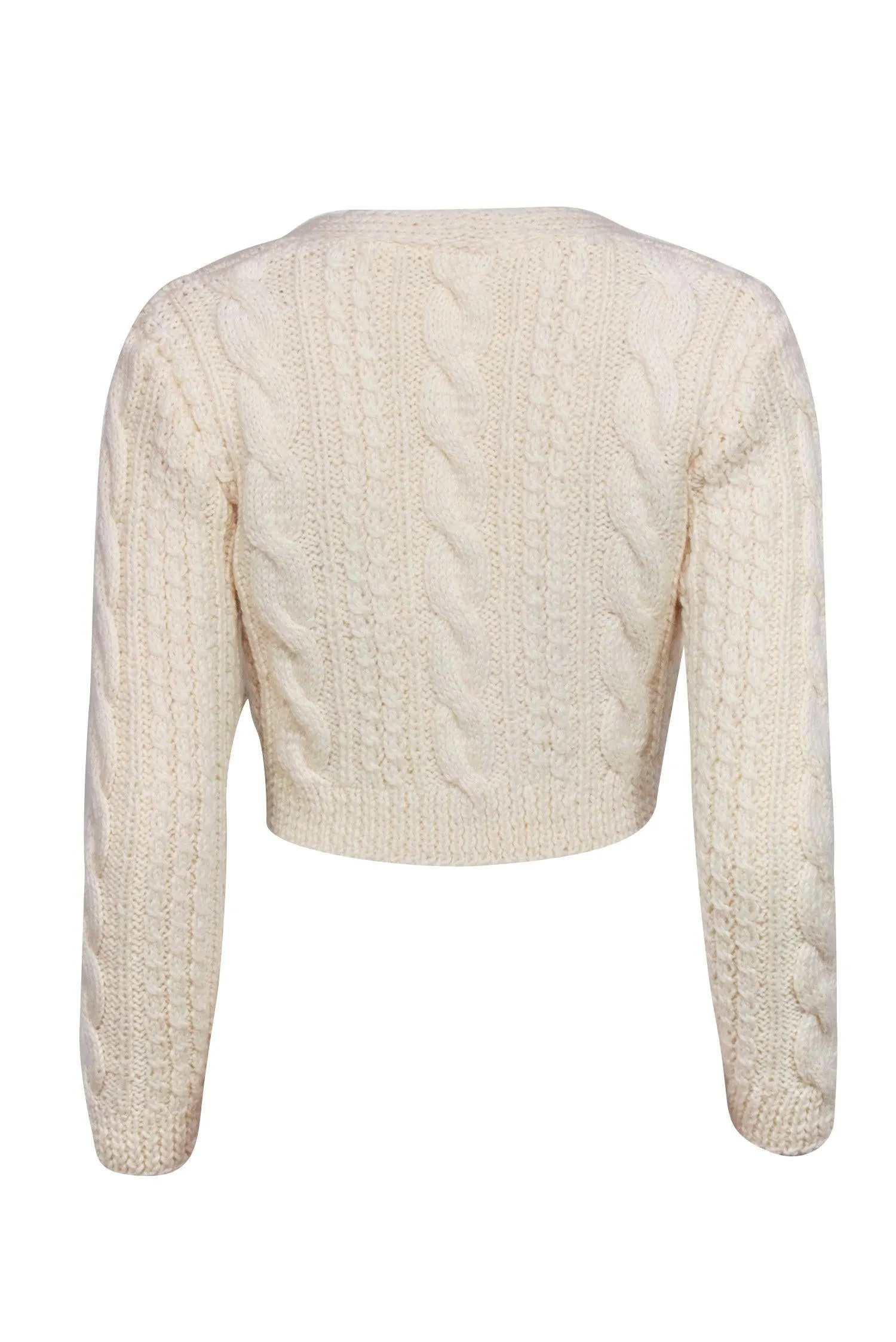 Anna October - Cream Cable Knit Crop Cardigan Sz S