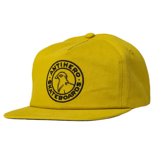 Anti Hero Skateboards Hat Basic Pigeon Round Snapback Mustard