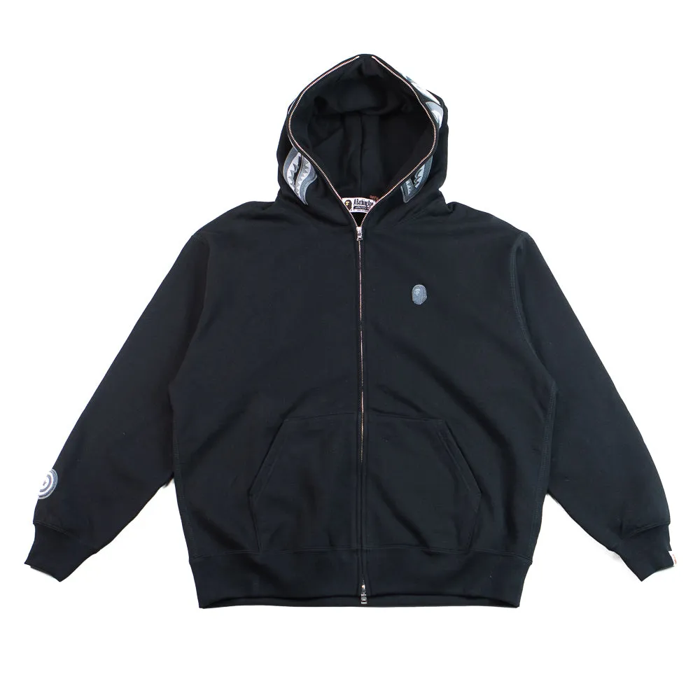 Ape Head One Point Shark Zip Hoodie (Black)