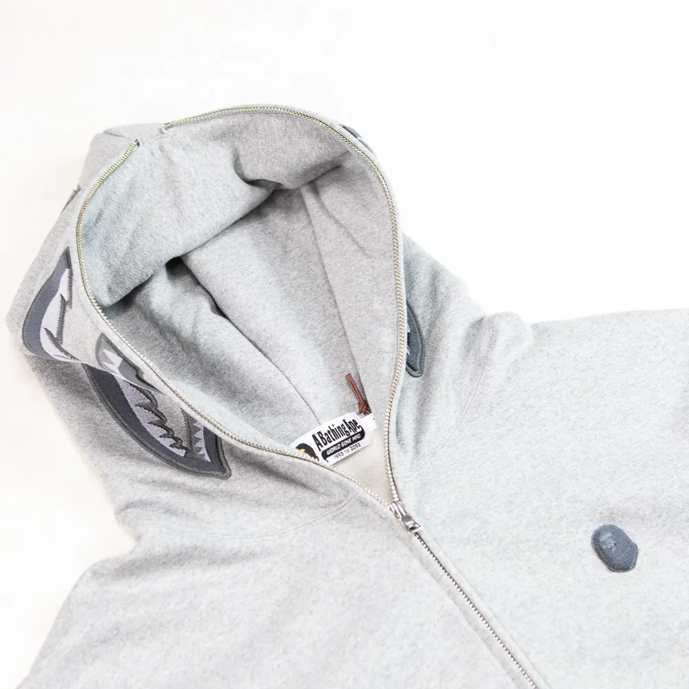 Ape Head One Point Shark Zip Hoodie (Gray)