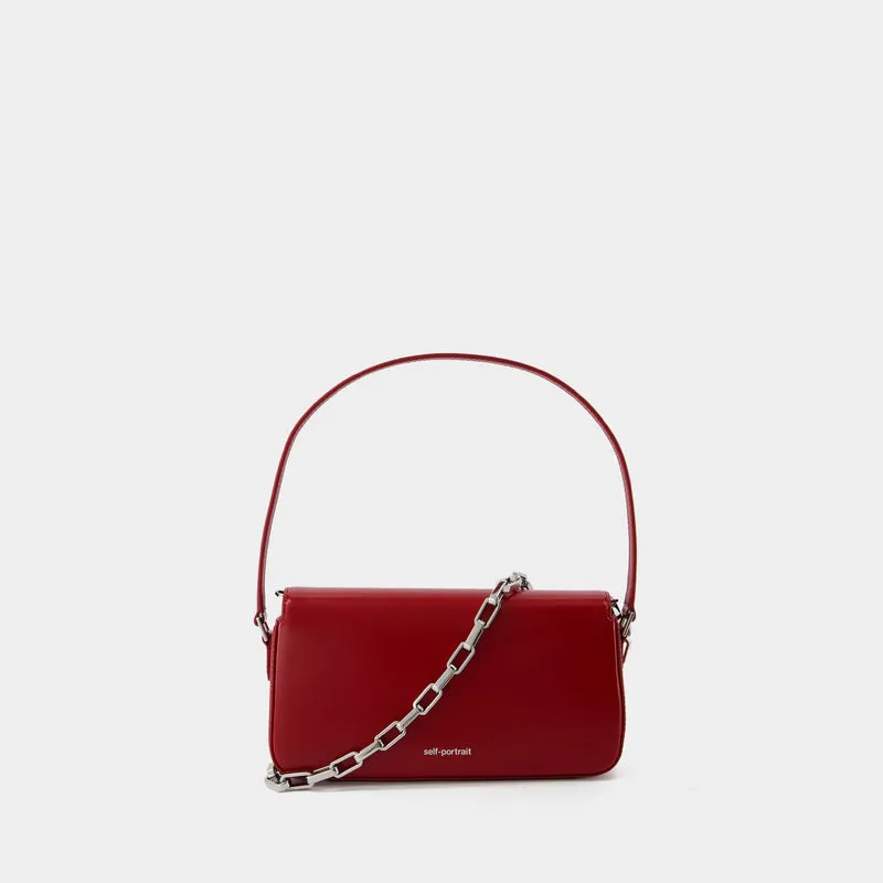 Baguette Shoulder Bag - SELF PORTRAIT - Leather - Burgundy