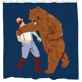 Bear Strikes Back Shower Curtain