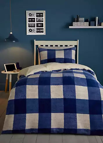 Bedlam Cosy Fleece Theo Check Duvet Cover Set | Kaleidoscope