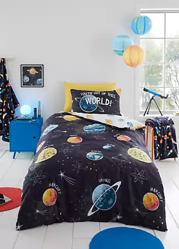 Bedlam Outer Space Glow in the Dark Duvet Cover Set | Kaleidoscope