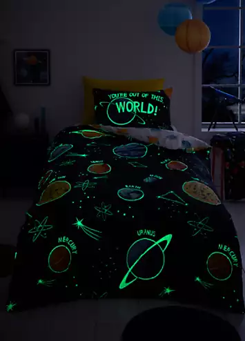 Bedlam Outer Space Glow in the Dark Duvet Cover Set | Kaleidoscope