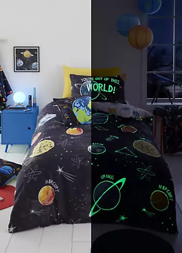 Bedlam Outer Space Glow in the Dark Duvet Cover Set | Kaleidoscope