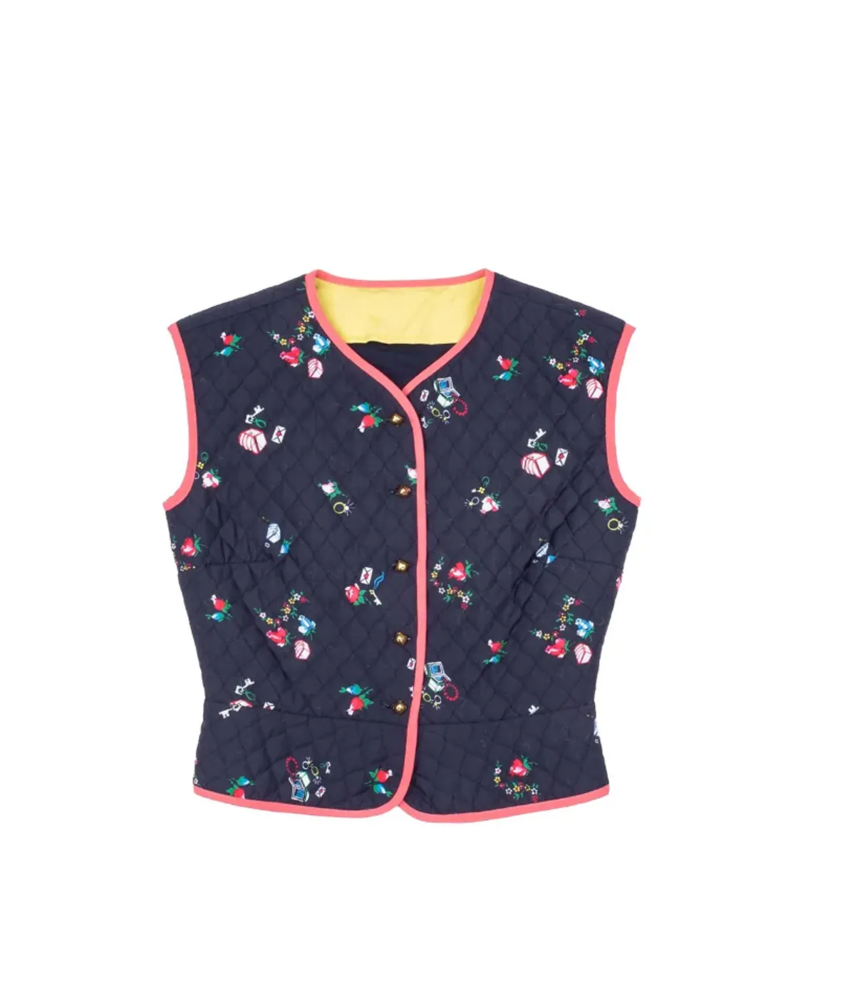 Belle Vest - Navy Floral Quilt 