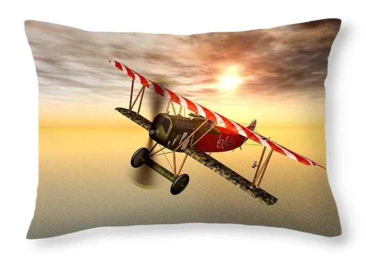 Biplane In The Sunset - Throw Pillow