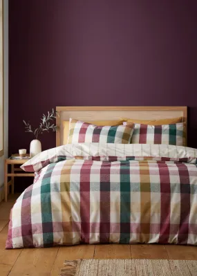 Catherine Lansfield Autumn Check Reversible Duvet Cover Set