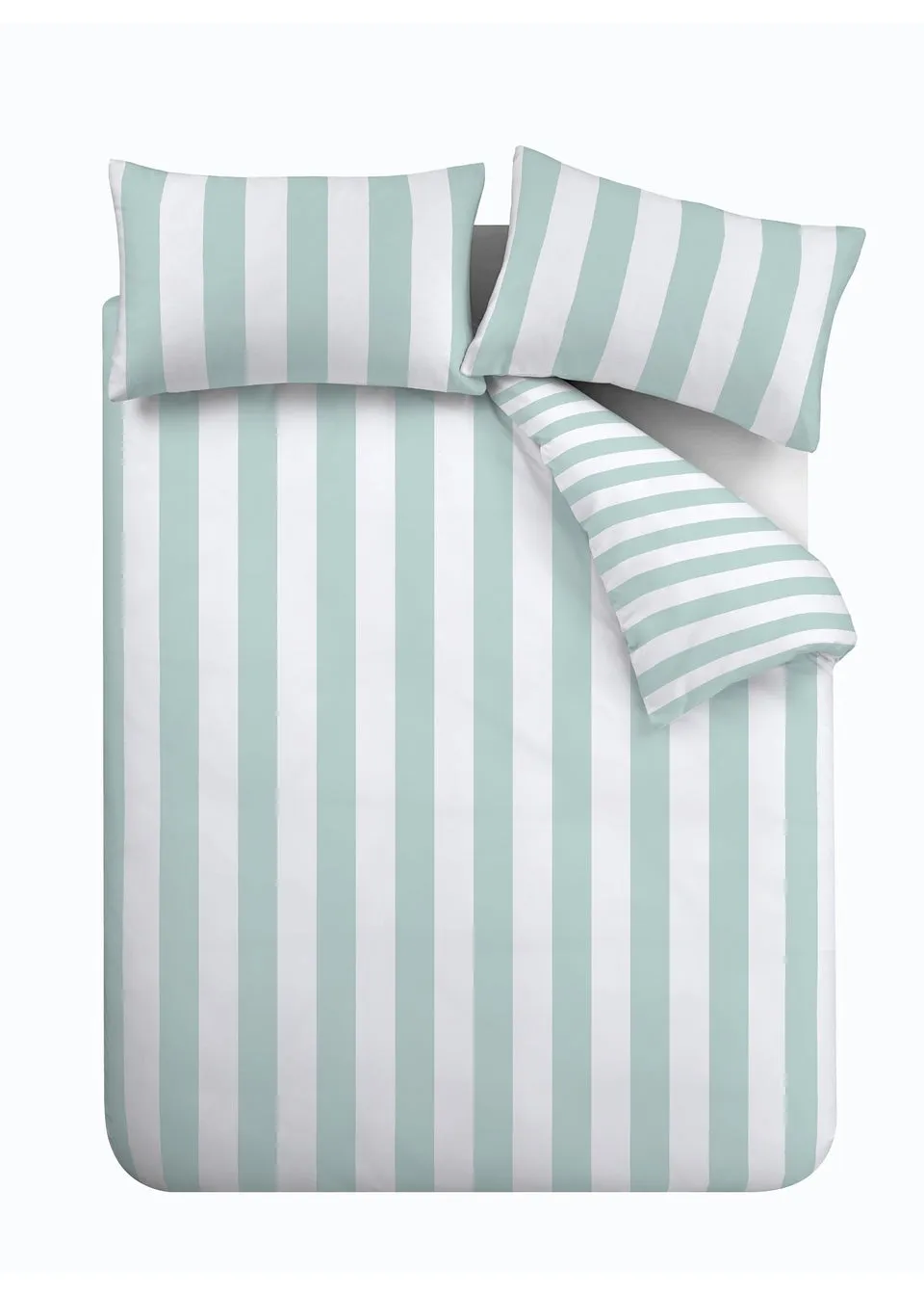 Catherine Lansfield Cove Stripe Reversible Duvet Cover Set