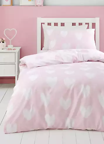 Catherine Lansfield Kids Brushed Cotton Hearts Duvet Cover Set | Kaleidoscope