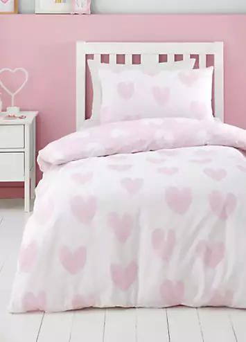 Catherine Lansfield Kids Brushed Cotton Hearts Duvet Cover Set | Kaleidoscope