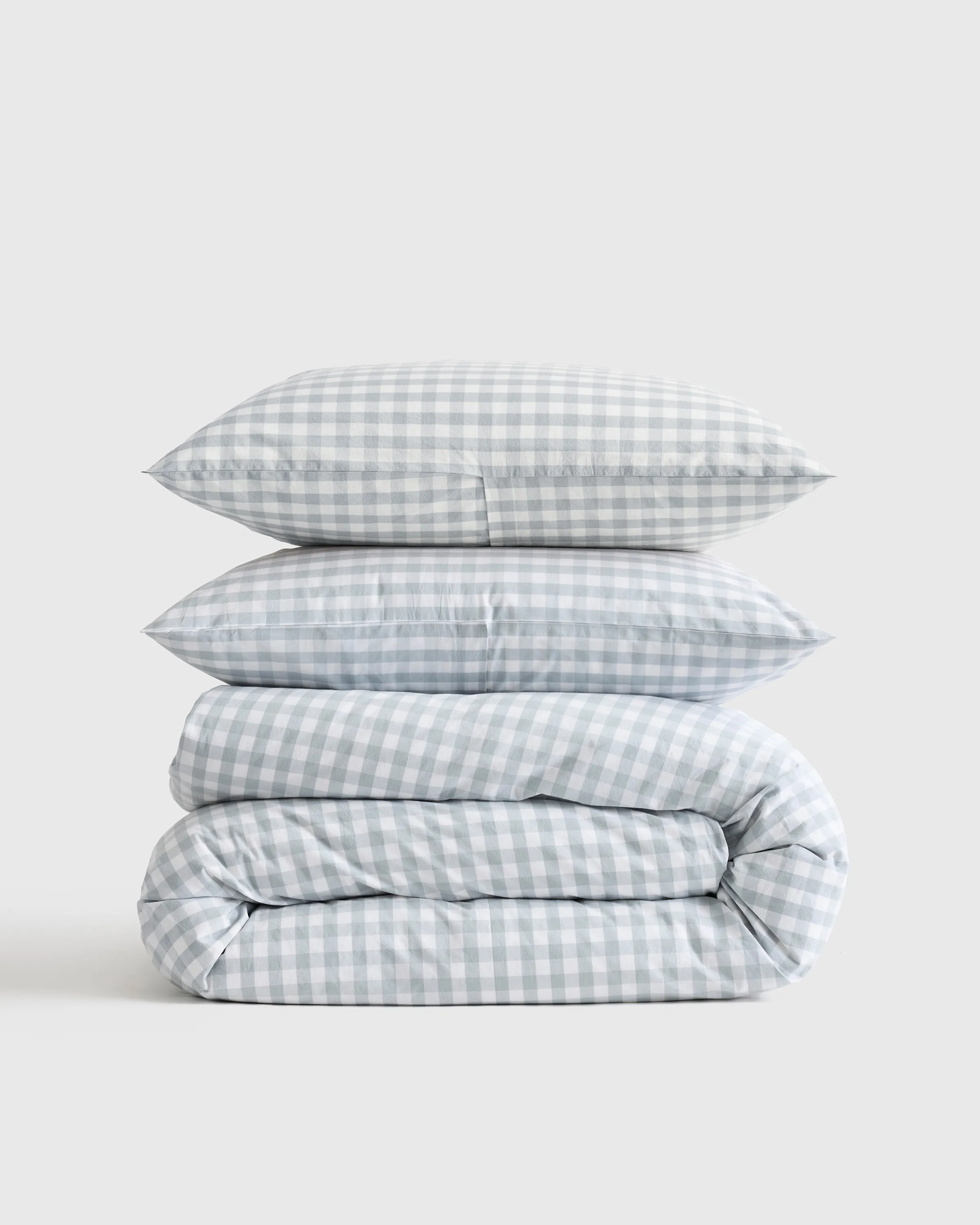 Classic Organic Percale Gingham Duvet Cover Set