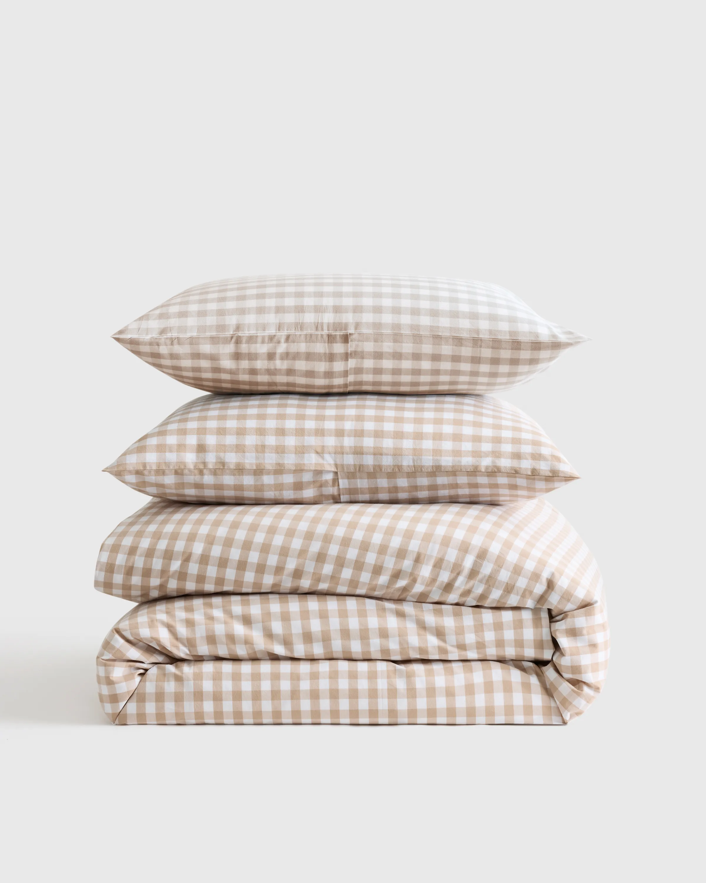 Classic Organic Percale Gingham Duvet Cover Set