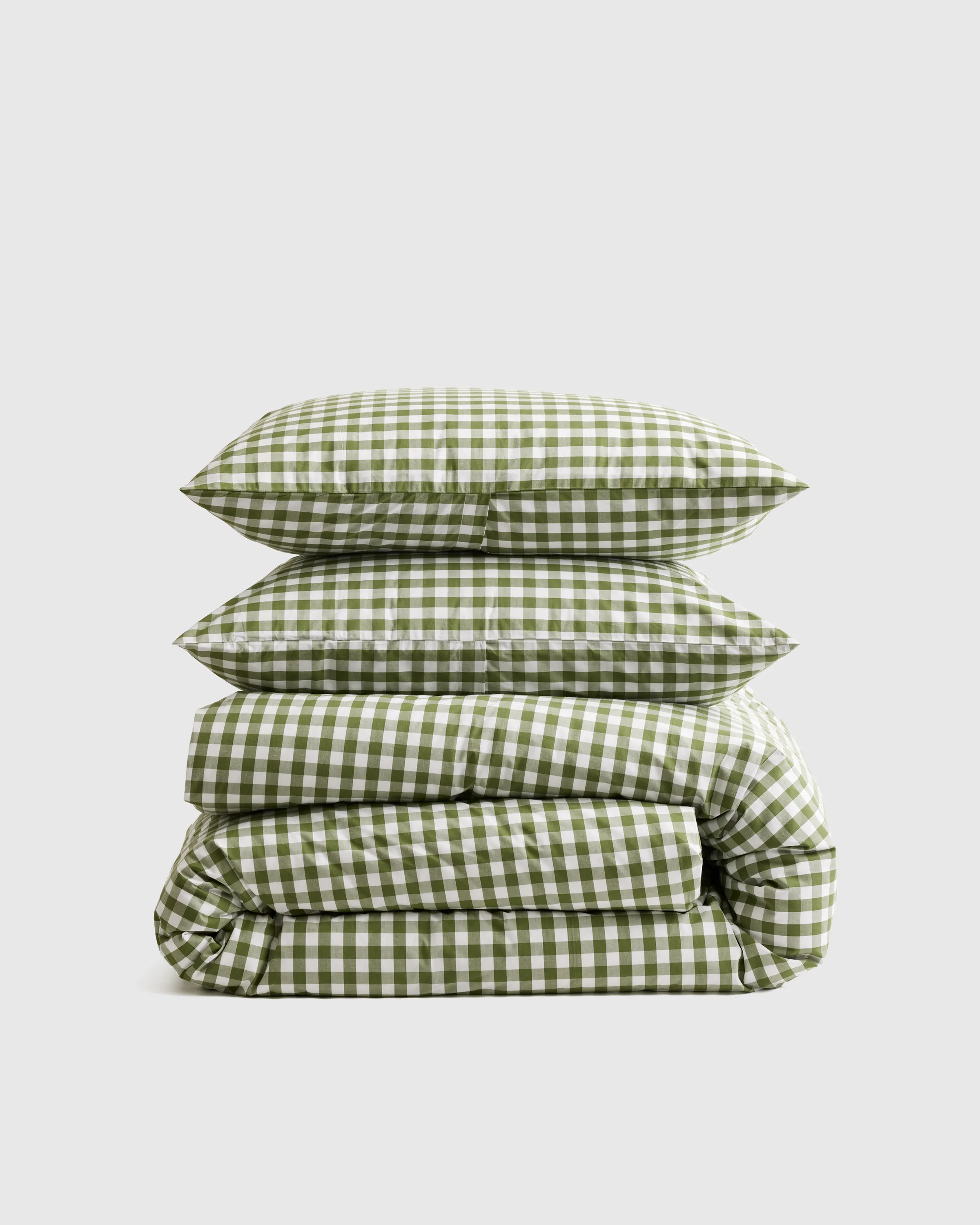 Classic Organic Percale Gingham Duvet Cover Set