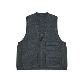 COMME des GARONS Homme Zip Sweater Vest - Grey