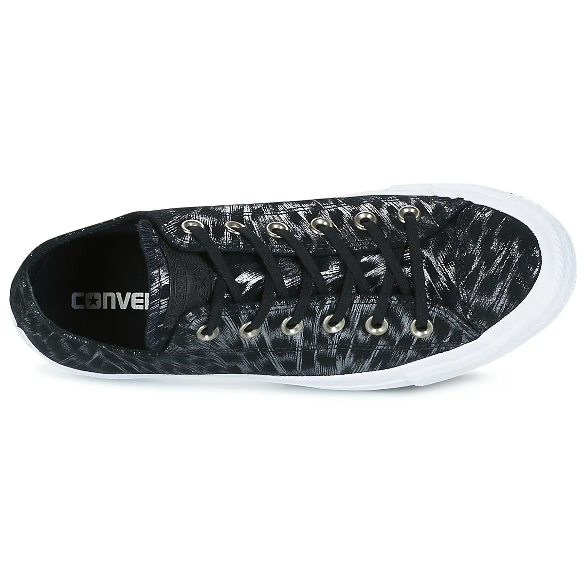 Converse CHUCK TAYLOR ALL STAR SHIMMER SUEDE OX BLACK/BLACK/WHITE