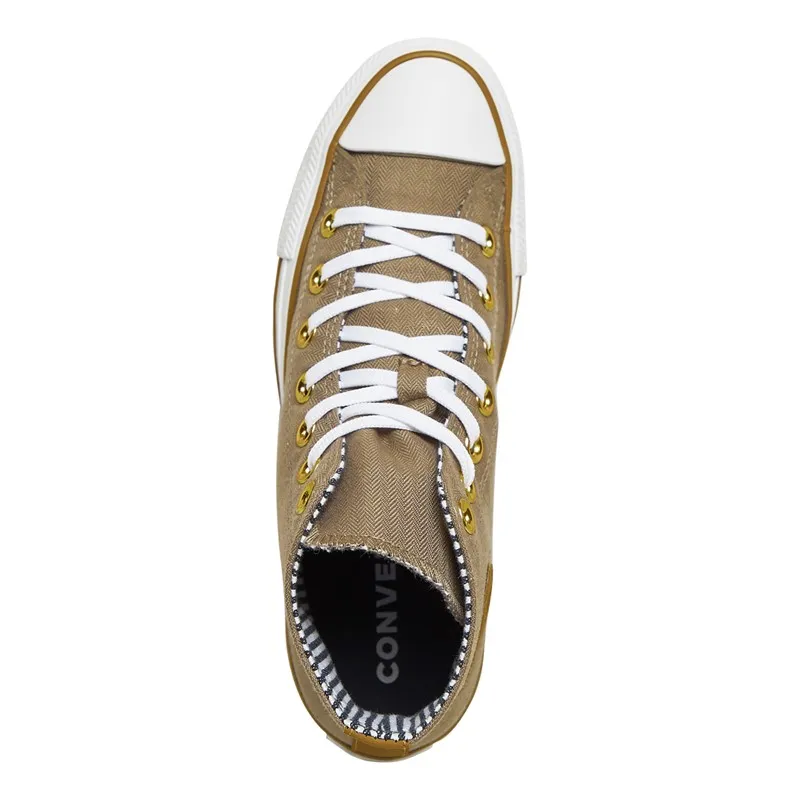 Converse Womens Chuck Taylor All Star Herringbone Stripe Trainers Mud Mask/Trek Tan/White