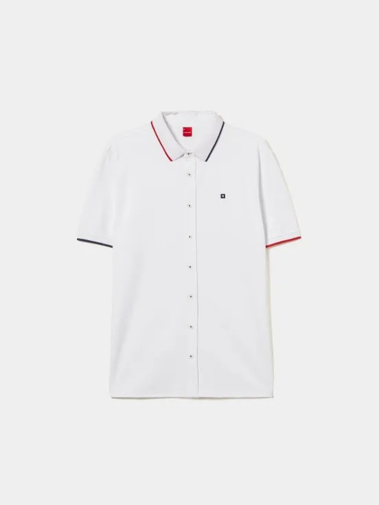 Cotton polo shirt with stripes