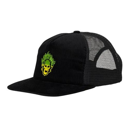 Creature Skateboards Hat Bonehead Flame Mesh Trucker Mid Profile Black