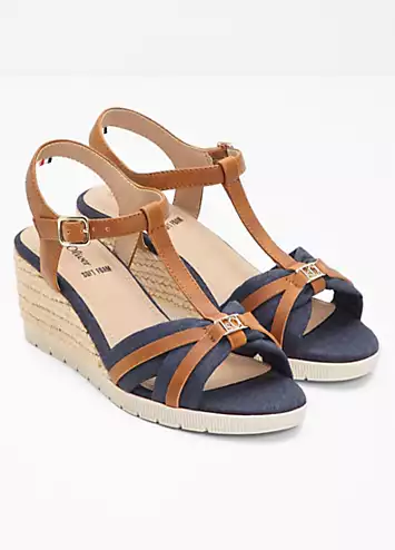 Denim Wedge Sandals by bonprix | Look Again