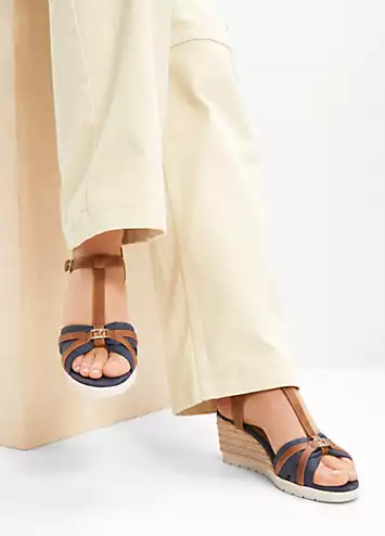 Denim Wedge Sandals by bonprix | Look Again