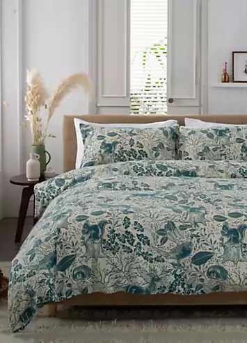 Deyongs Hidden Forest Brushed Cotton Duvet Cover Set - Blue | Kaleidoscope