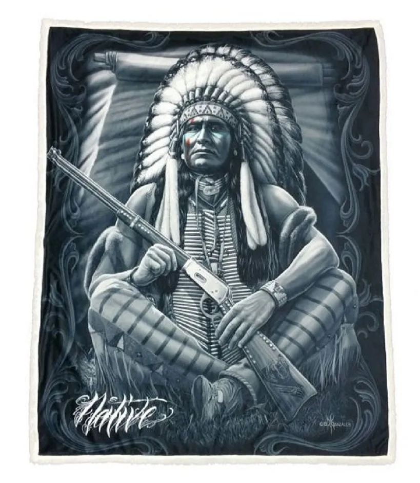 DGA TEES  Sherpa NATIVE - 50 x 60 Throw Blanket