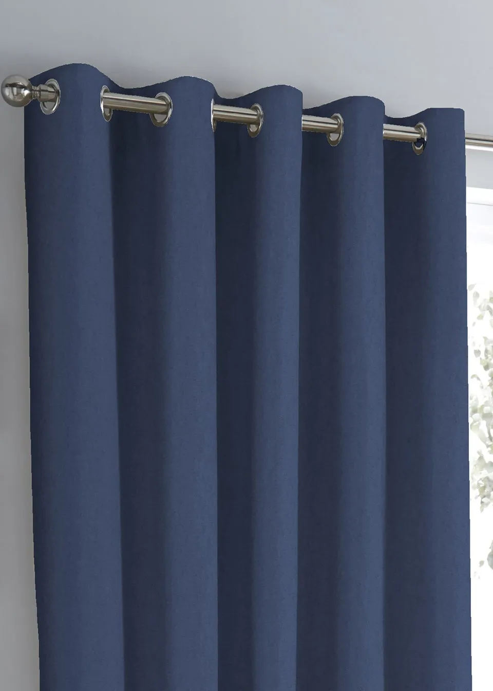 Fusion Sorbonne Navy Eyelet Curtains