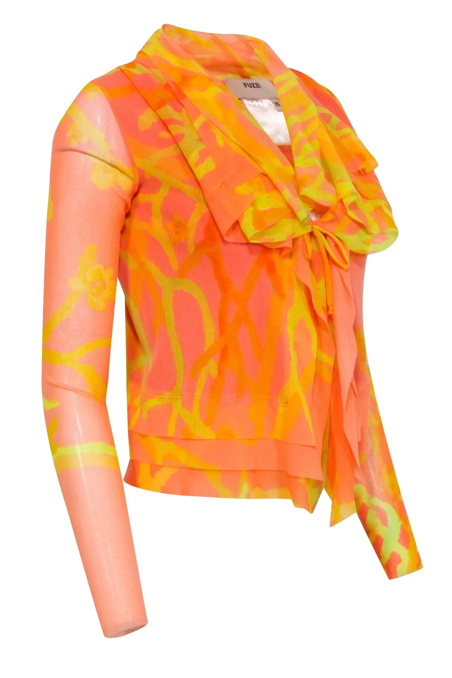 Fuzzi - Yellow & Orange Mesh Cardigan Sz XS