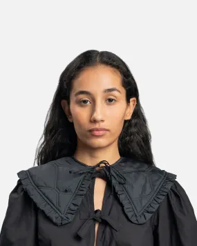 Ganni Ripstop Quilt Collar in Black