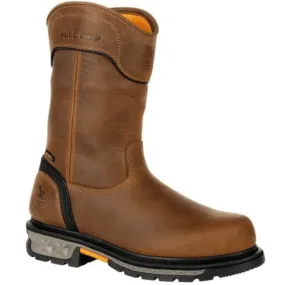 Georgia Boot Men's Carbo-Tec LTX Black and Brown Waterproof Composite Toe Pull on Work Boot GB00394