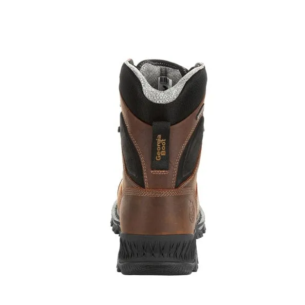 Georgia Boot Men's Rumbler Black and Brown 8 Inch Composite Toe Waterproof Work Boot GB00285