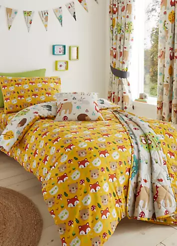 Happy Linen Co. Woodland Friends Reversible Duvet Cover Set | Kaleidoscope