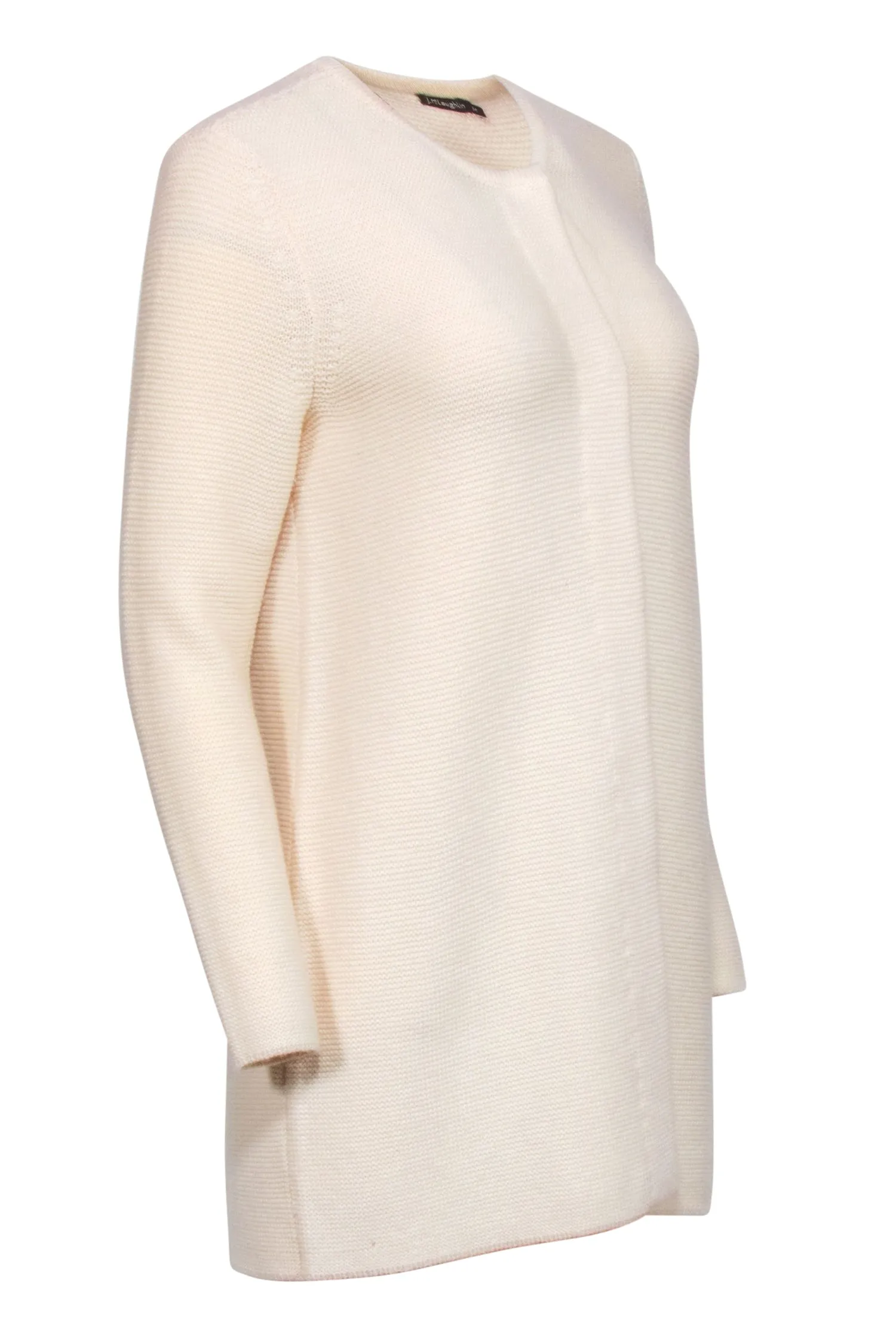 J. McLaughlin - Cream Textured Snap Button Cardigan Sz M