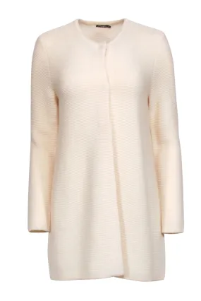 J. McLaughlin - Cream Textured Snap Button Cardigan Sz M