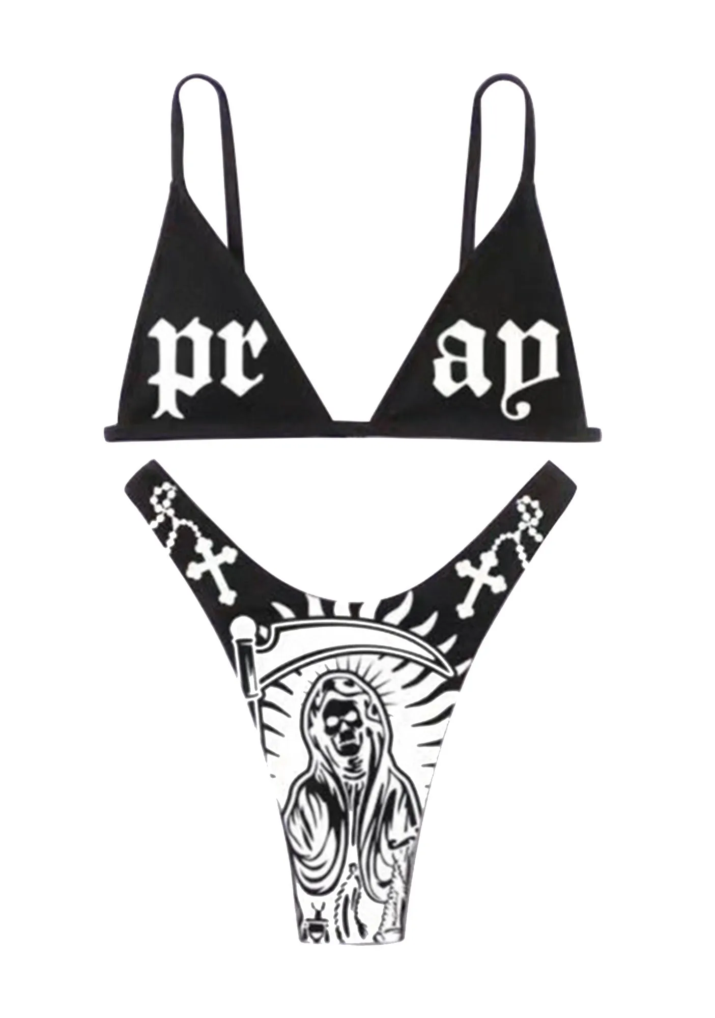 Jesus Pray Black Bikini Set