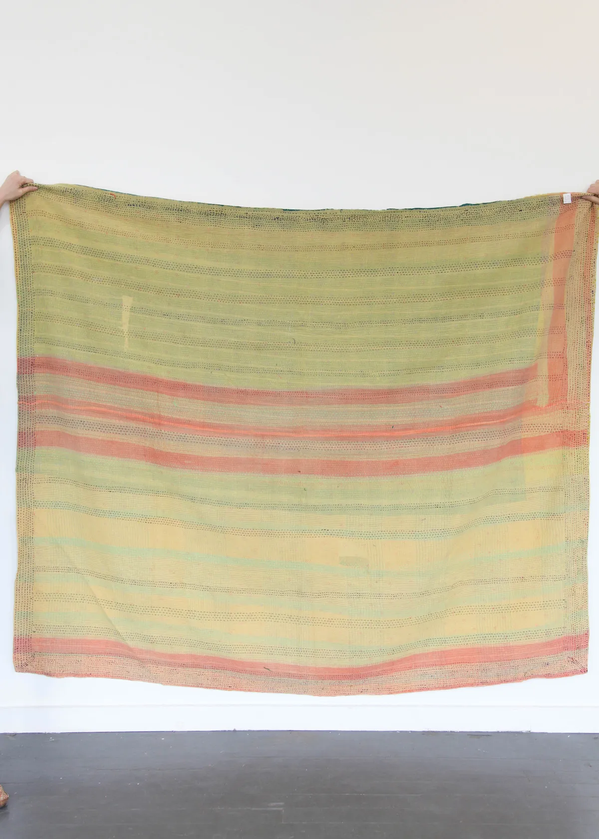 Kantha Quilt - Yellow/Peach