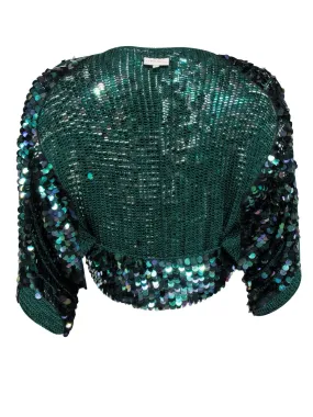 Karen Millen - Green Sequin Shrug Cardigan Sz 2