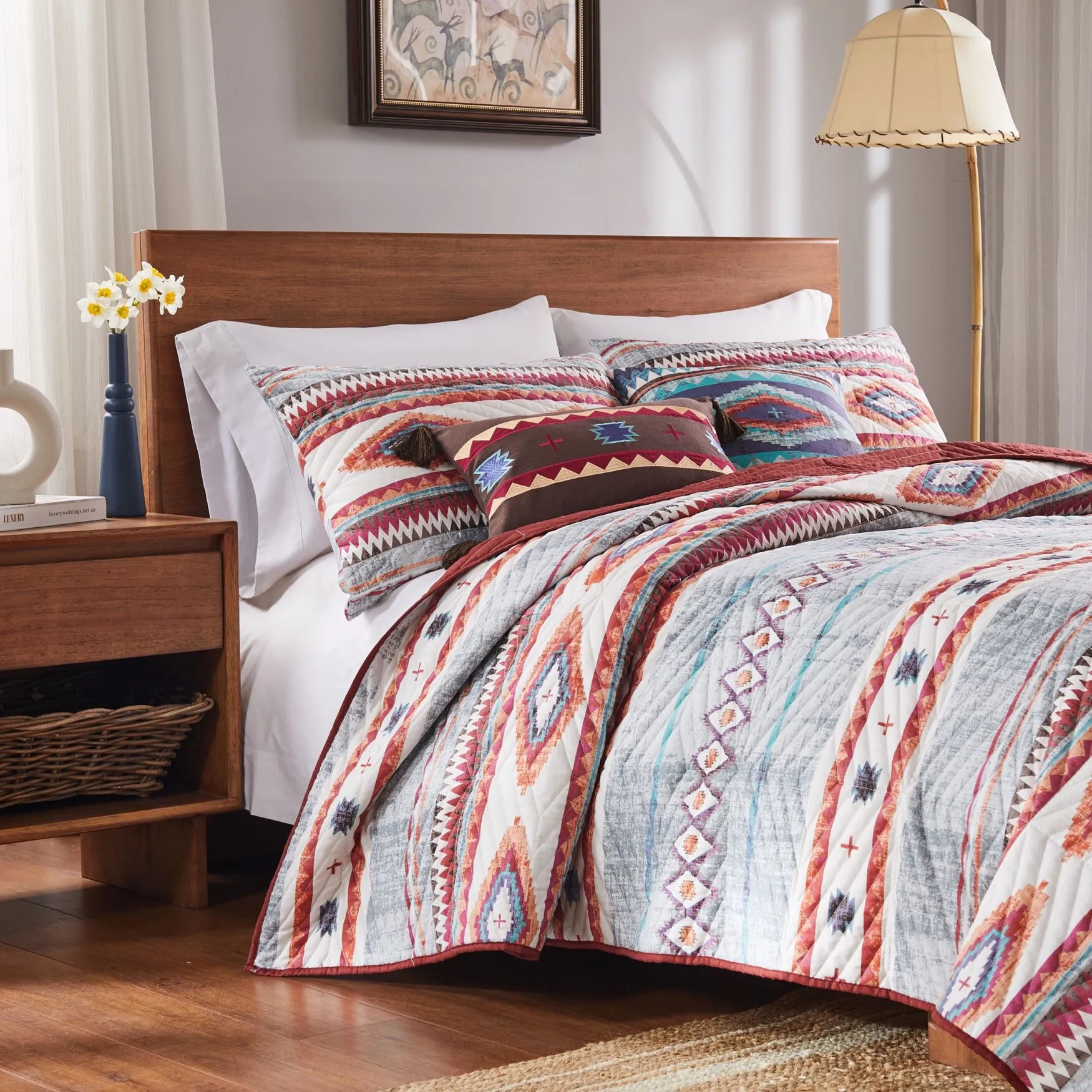 Kiva Western Boho Quilt And Pillow Sham Set