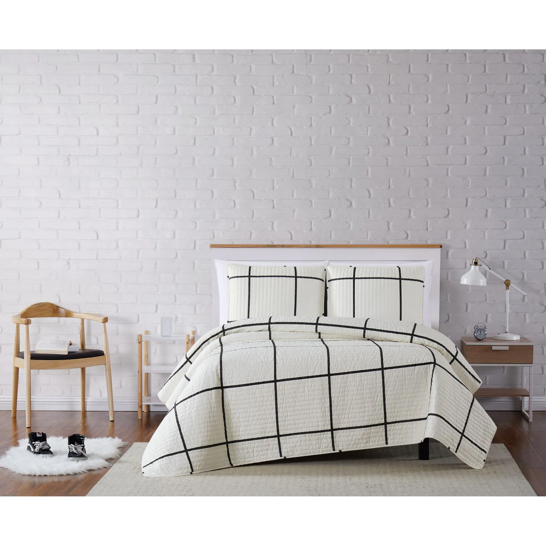 Kurt Windowpane 3-Piece Quilt Set