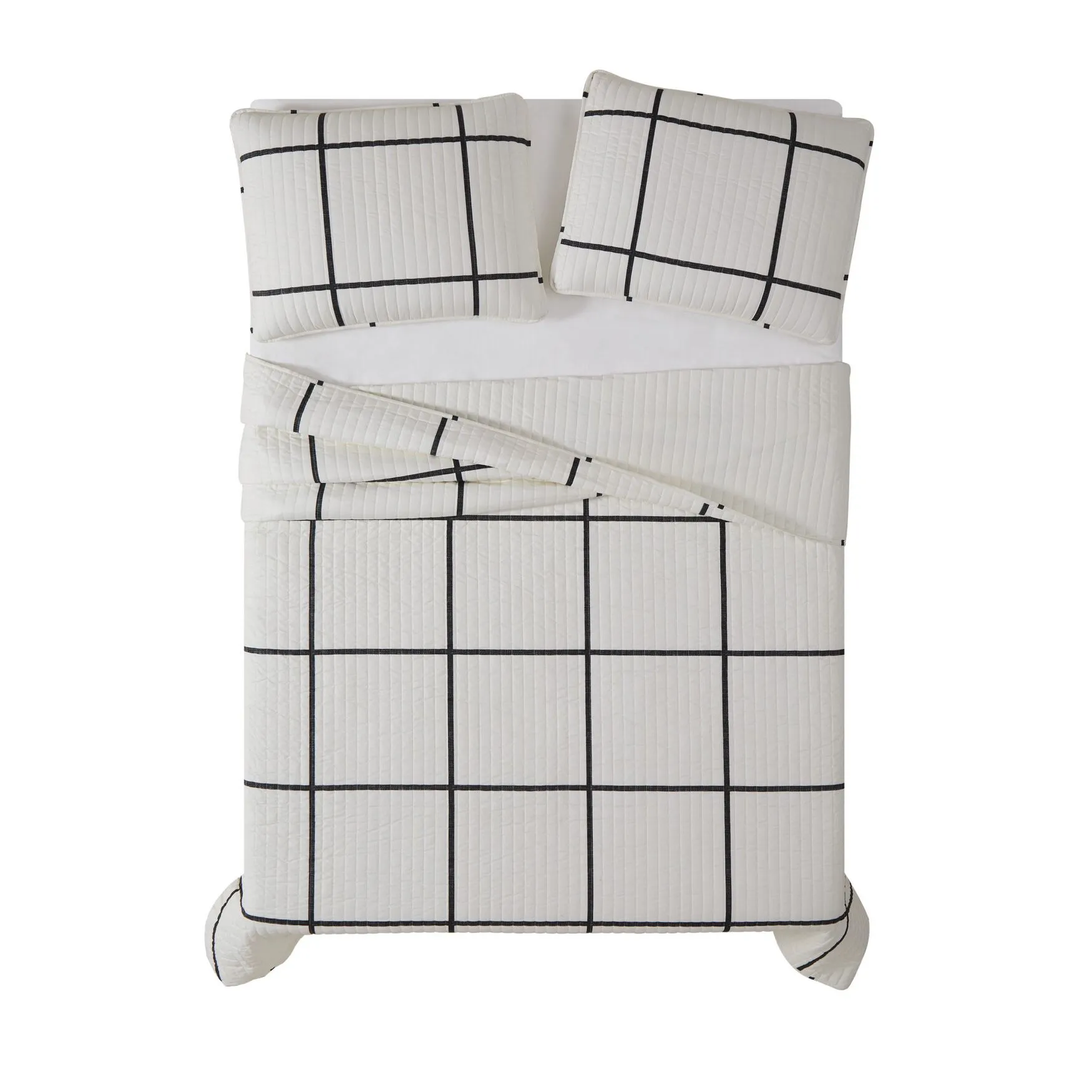 Kurt Windowpane 3-Piece Quilt Set